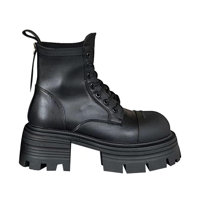 Martin boots women's 2025 new autumn versatile retro British style short boots thick-soled high heels