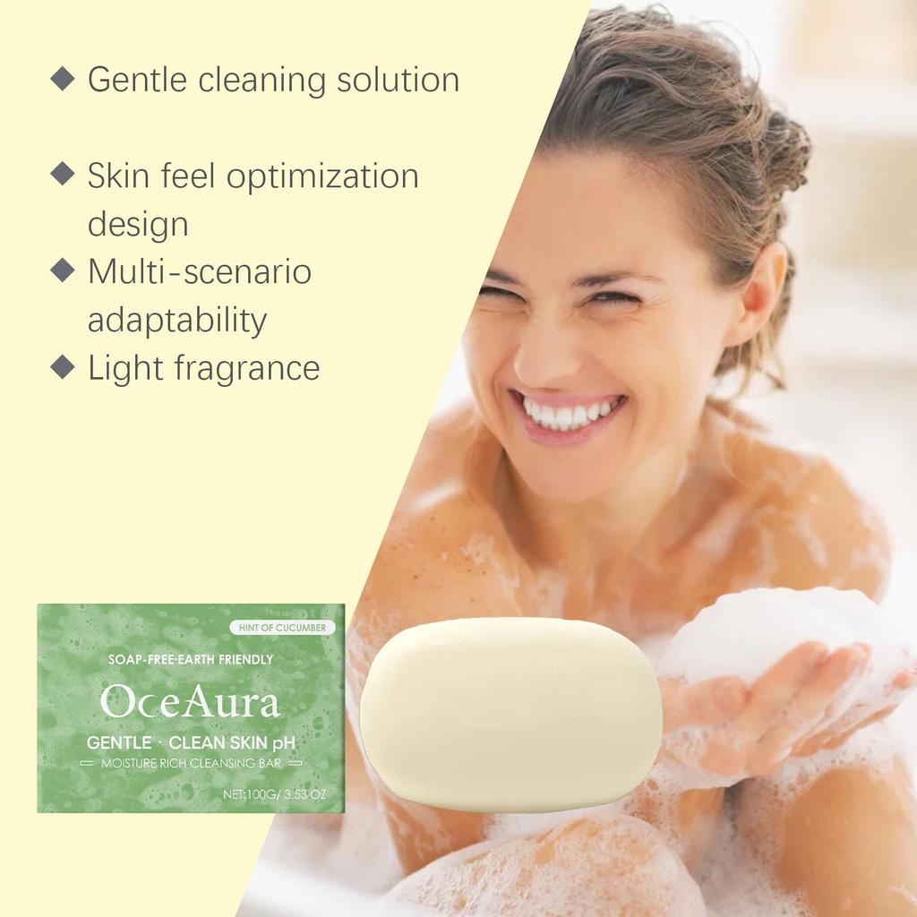 Cleansing Bar Soap, Gentle Formula, Full Body Cleansing, Hydrating & Moisturizing, 2 in 1 Body Wash & Facial Cleanser