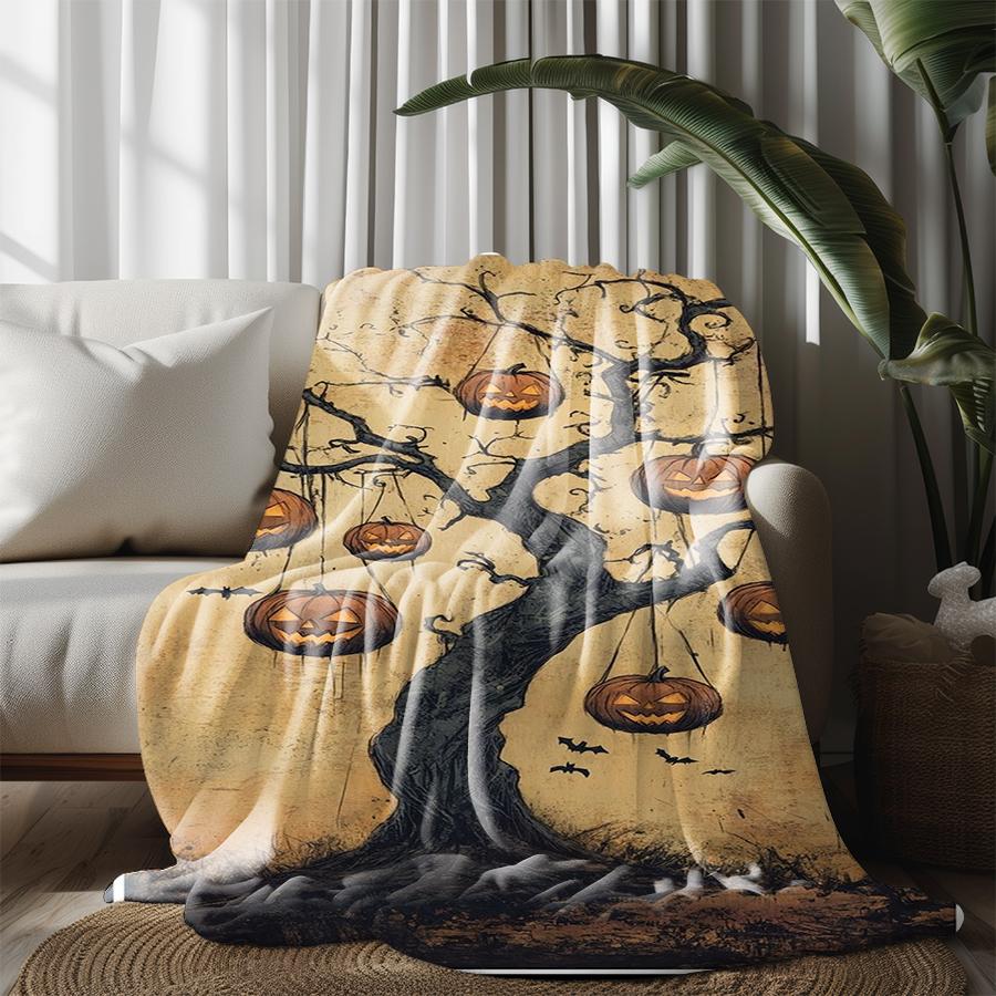 Halloween Tree Blanket Microfiber Flannel Cover Blanket Bedroom Living Room Sofa Soft And Comfortable Home Decoration