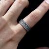 Retro Buddhist Cave Adjustable Open Ring For Men Silver-plated Copper Gothic Punk Edgy  Peaceful Accessories Blessed Gift