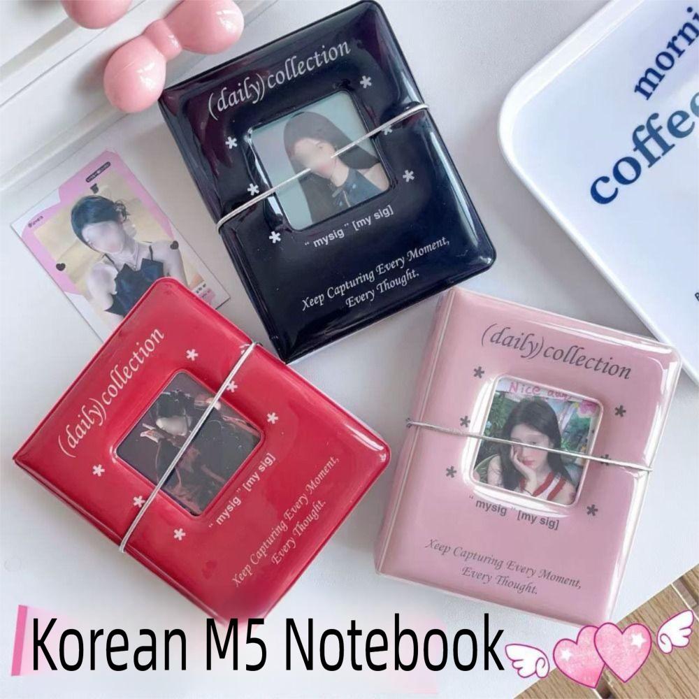 Cute 3 inch Mini Kpop Album Binder Square Hollow Out Name Card Book Card Sleeve