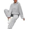 Women's Fuzzy Fleece Pajamas Sleepwear Soft Pajamas Set Sleepwear Winter Warm Loungewear  XS White