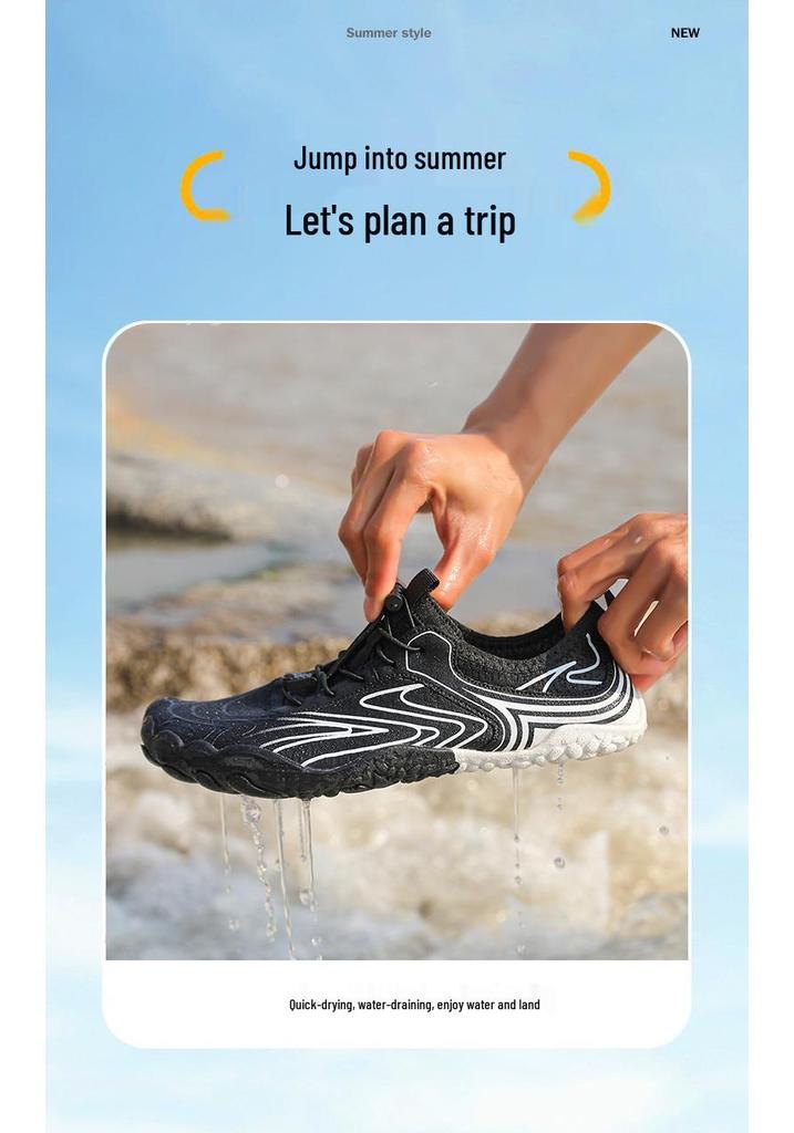 Wading Shoes: Five-Finger Non-Slip, Quick-Drying, Breathable Beach and Creek Trekking Footwear for Swimming, Yoga, and Fitness.