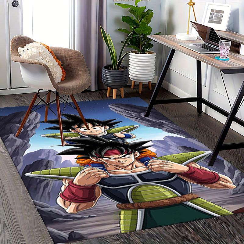 1pc Dragon Ball Z Goku & Vegeta Anime Cartoon Design Office Chair Mat Non-Slip Carpet for Home Decor, Festival Gift, Suitable for Office, Living Room,