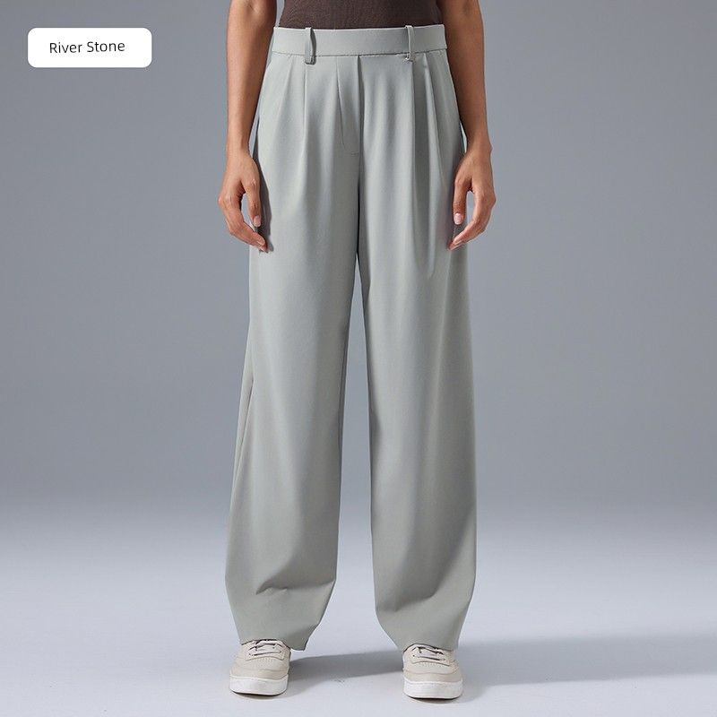 

Lu Same Style High Waist Drooping Sports Pants Female 2025 Best Selling Loose Slimming and All-Matching Loose Pants Straight-Leg Trousers Pants River Stone XL([Recommended 62.50 kg-70.00 kg]])