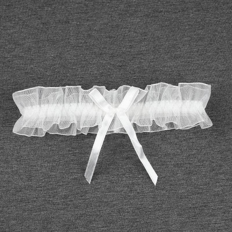 Wedding Garter Lace Floral Sexy Leg Garter Belt White Bowknot Bridal Lingerie Lace Leg Ring Loop Party Cosplay Suspender