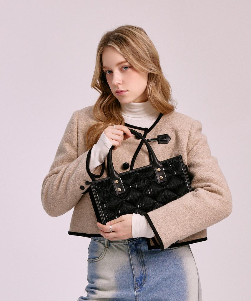 Jina In Ny Donna Quilted Mini Tote [White Combo]
