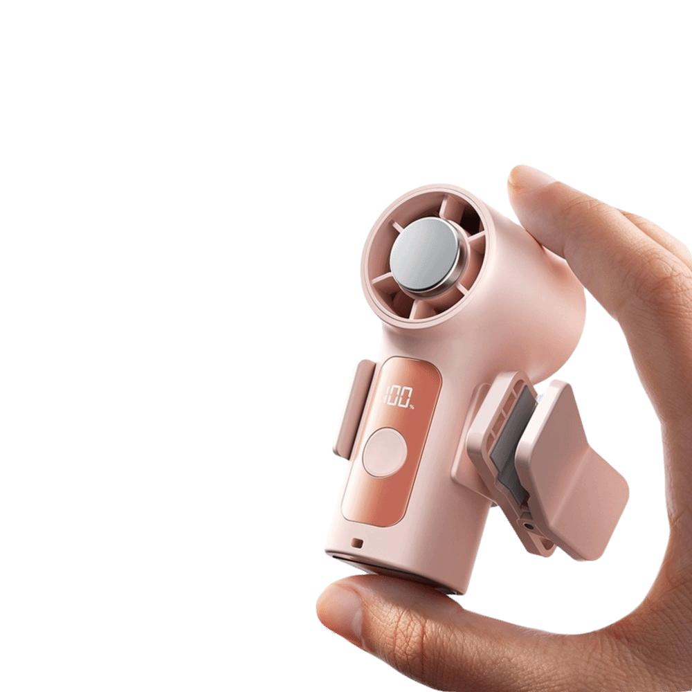 Long Battery Life Ice Cooling Fan High Speed USB Rechargeable Fan Handheld Fan Travel розовый