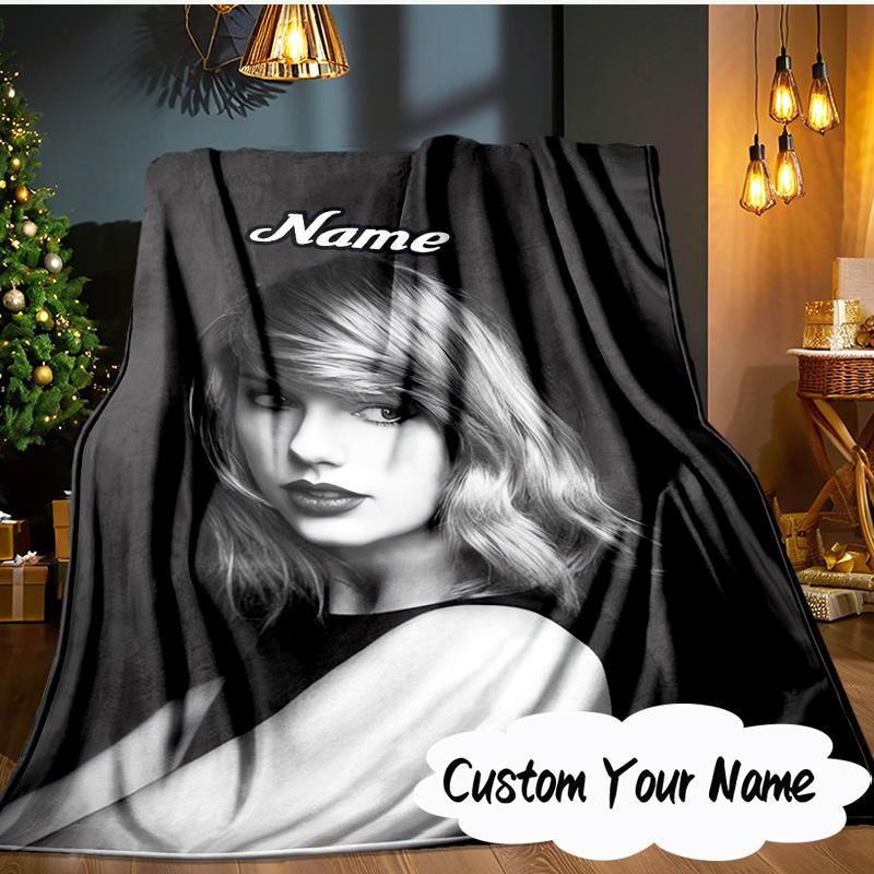 Custom Name Taylor Art Blanket  Ideal Bedding Blanket Perfect for Travel, Camping, Living Rooms, Offices, Sofas, Fan Christmas Gift