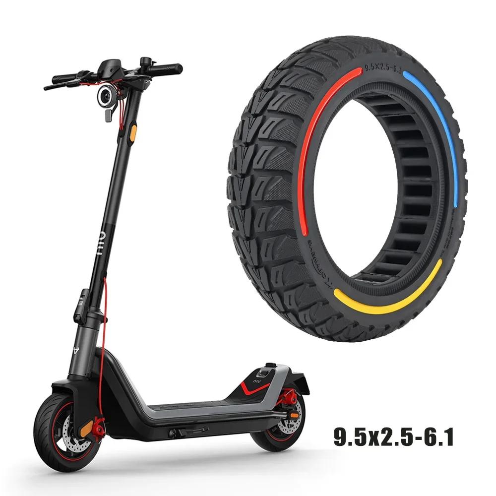 9.5x2.5-6.1 Anti-Explosion Tire Shock Absorber Honeycomb Tyre for NIU KQI3 Eectric Scooter 9.5inch Flick Color Solid Tire