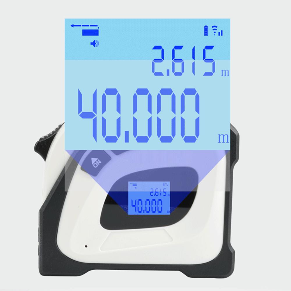 2in1 Laser Rangefinder 5m Tape Measure Ruler LCD Display with Backlight Distance Meter Building
