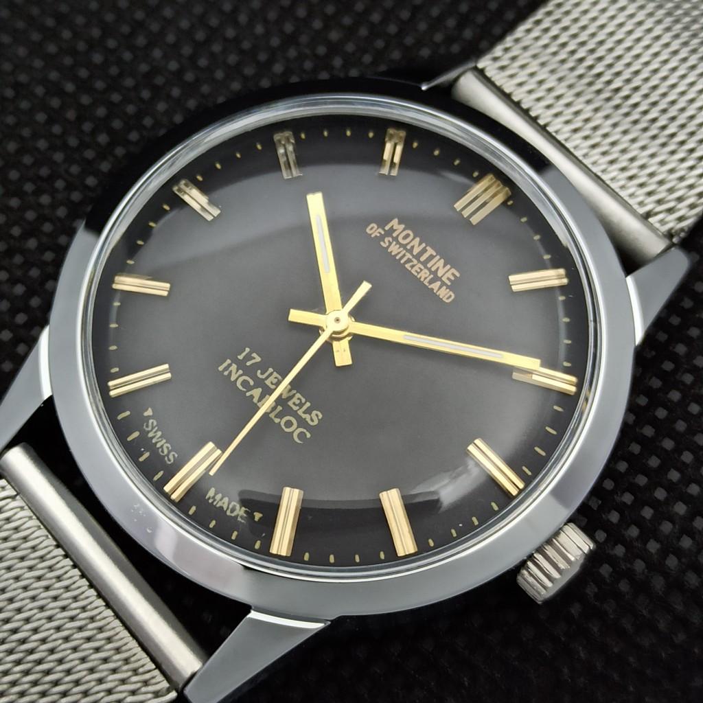 VINTAGE MONTINE OF SWITZERLAND 17KŐ INCABLOC KÉZI TEKERÉSŰ FÉRFI KARÓRA a285410-4