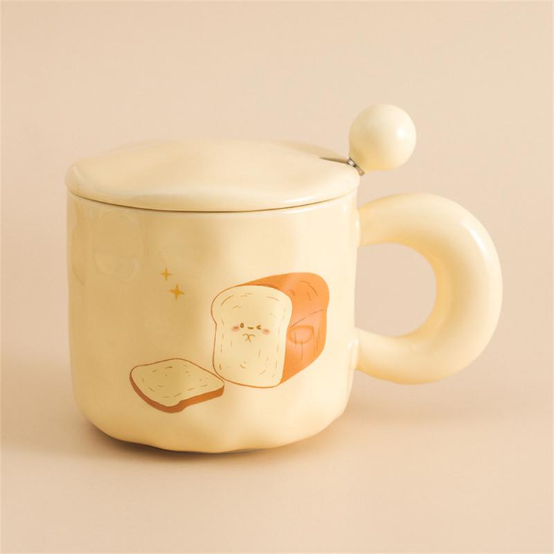 Porcelain Cup Girl Cartoon Multifunction Covered Spoon Practical Cute Water Accessories For Perfect Cup For Hot Drinks Mug