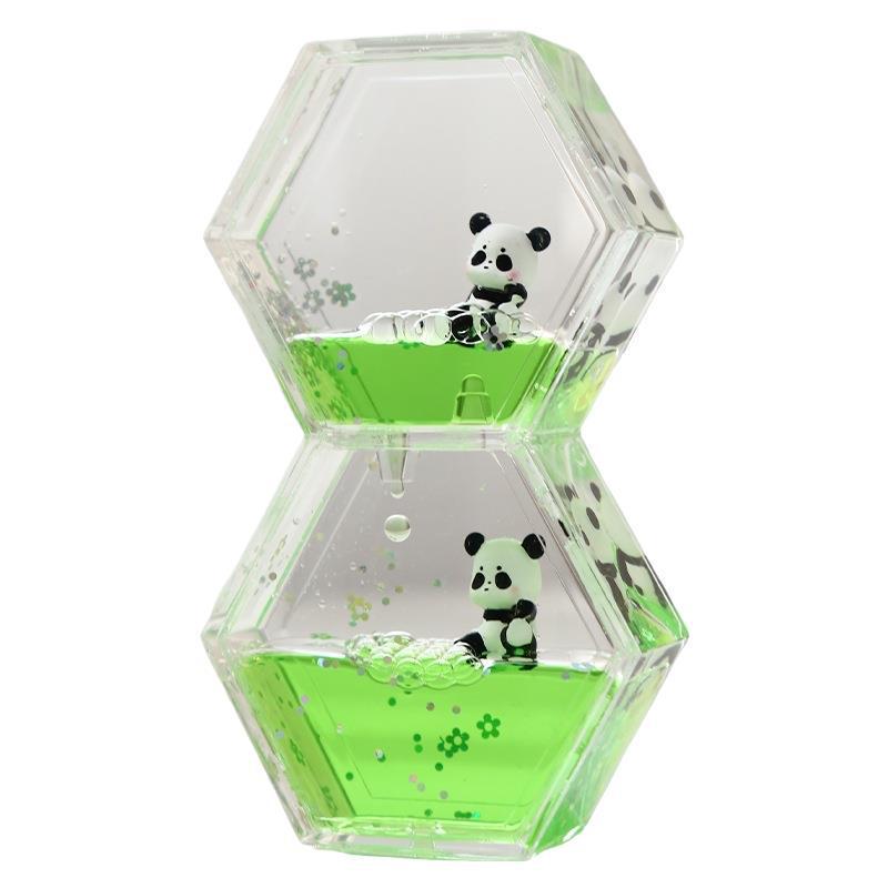 Panda Olejová přesýpací hodina: Kreativní stolní časovač, Uklidňovač stresu, Dárek pro děti pro emocionální klid.