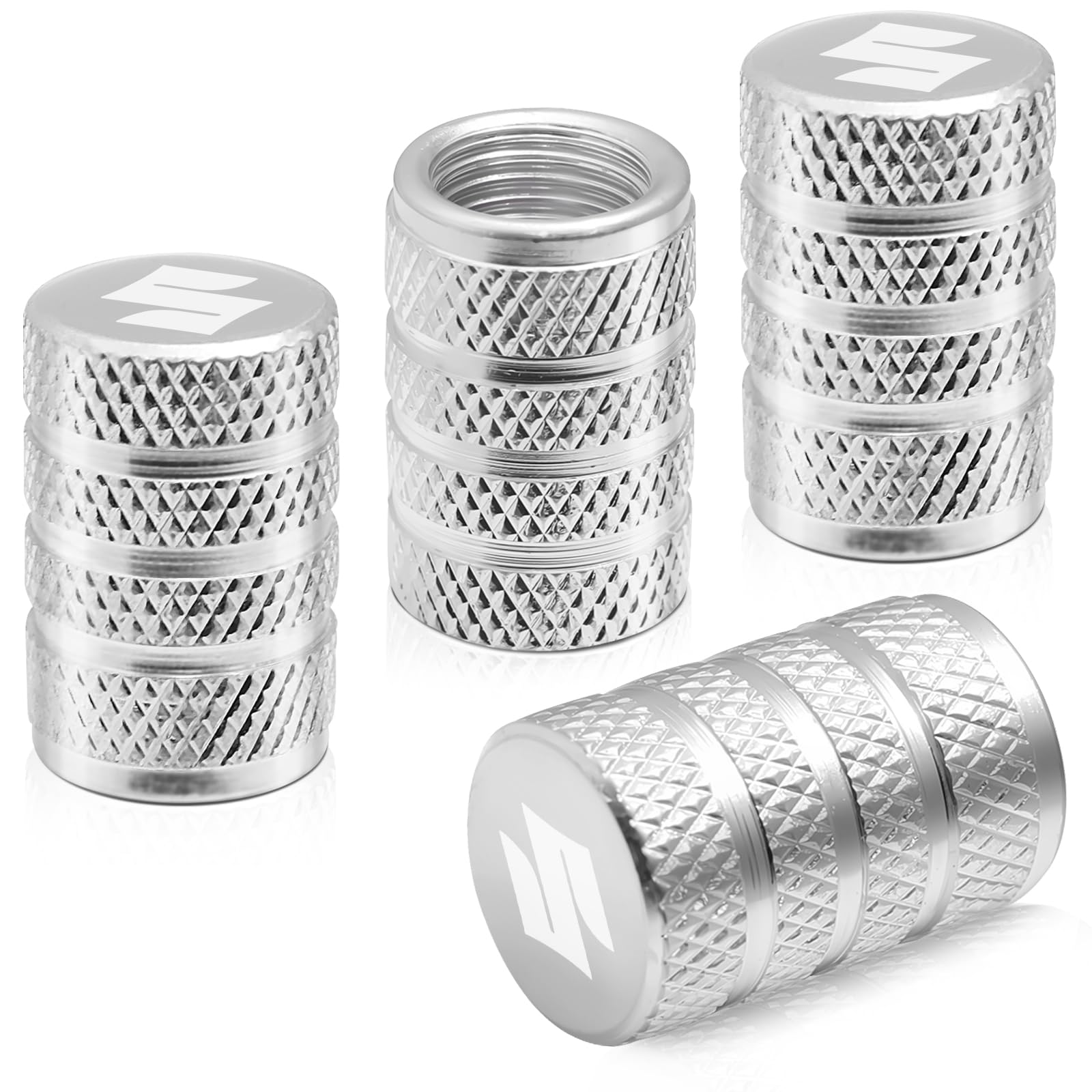 Sondsilen Air Valve Cap Car Motorcycle Tire Valve Cap Set Suzuki серебряный
