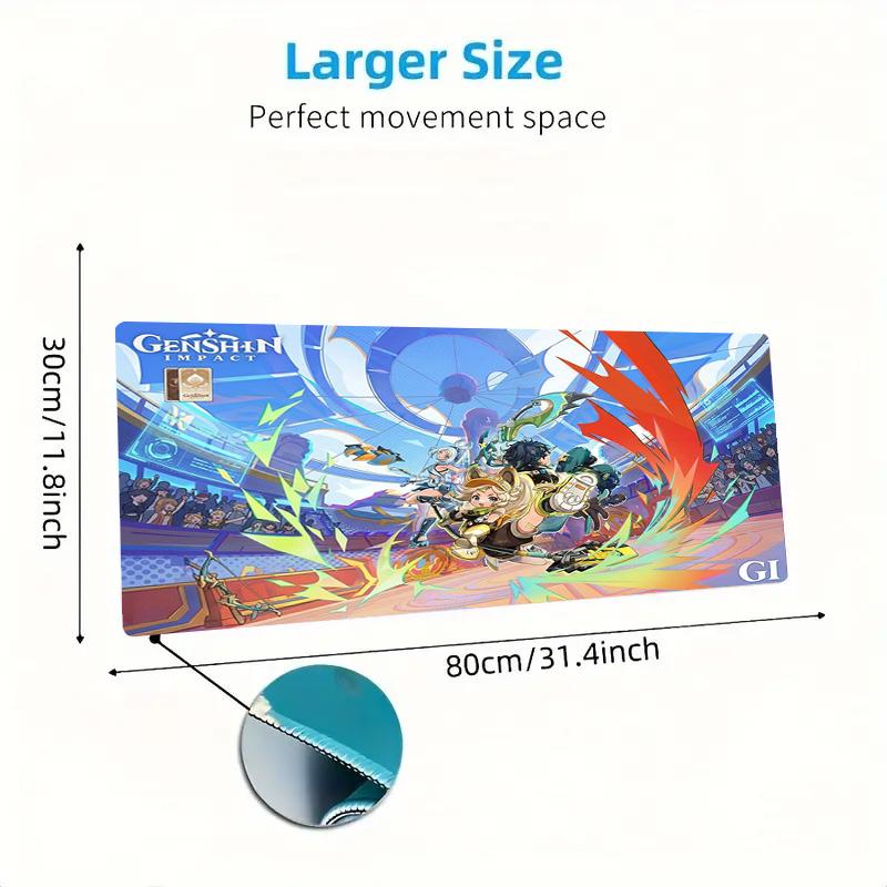 Genshin Impact Color Mouse Pad Large Gaming Table Cushion Non-slip Laptop Tablet Big Mousepad XXL Mat Mini PC Playmat With Lock edge