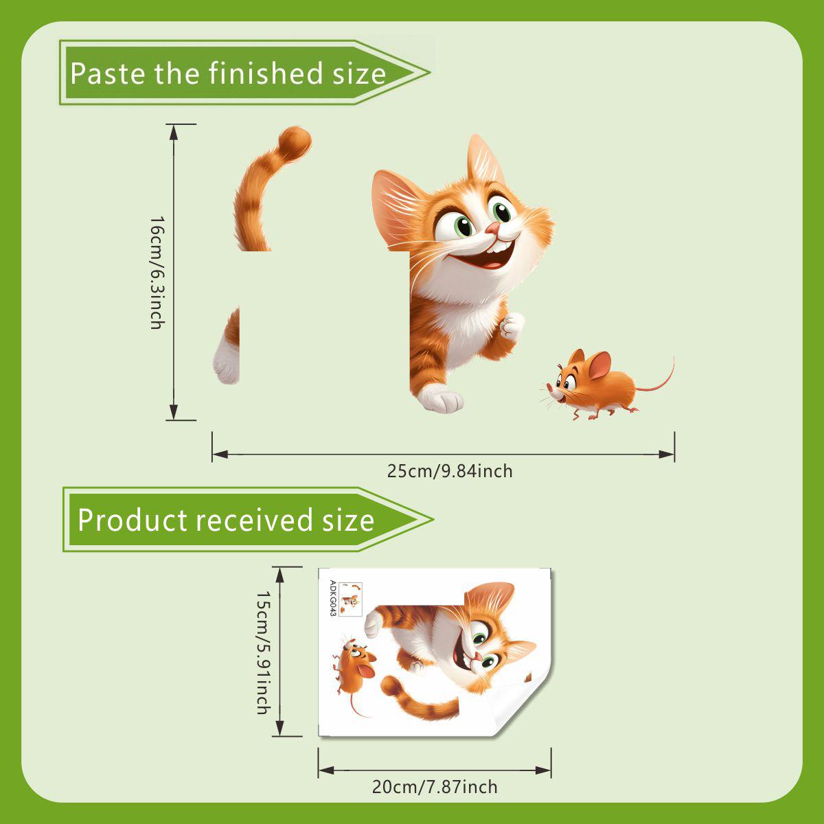 

Игривый Кот и Мышь Наклейка на Переключатель причудливая Съемная Наклейка для Декора Дома 20x15cm разноцветный
