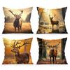 Cuscini Cervo di Foresta Federa Stampata Poliestere 45x45cm Copricuscino Decorativo per Divano Federa per Cuscino Decorazione Casa