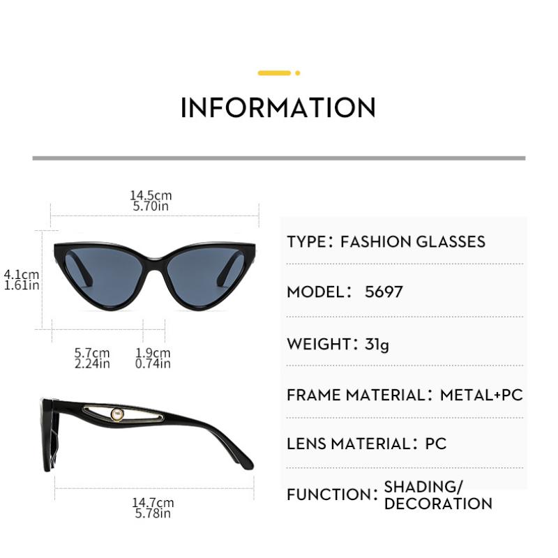 Women's Sunglasses, Fashionable Cat Eye Sunglasses, Pearl Decorative Sunglasses.