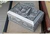 European Retro Castle Jewelry Storage Box, Exquisite Zinc Alloy Embossed Carriage Design – Ideal Wedding Gift.