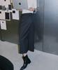 Eum Kiim Striped Summer Wool Long Skirt_Deep Charcoal