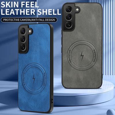Nový Kožený Matný Matný Magnetický Kryt na Telefon Pro Samsung Galaxy S21 S22 S23 FE S24 Plus S25 Edge Nárazuvzdorný Nárazník Měkký Kryt