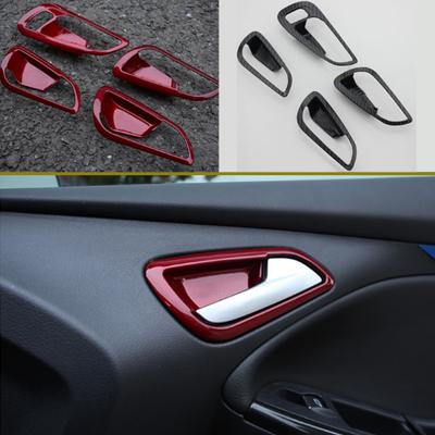 Three Styles of ABS Car Inner Door Handle Cover Door Bowl Protective Trim Sticker for Ford New Focus 3 4 2015 - 2018