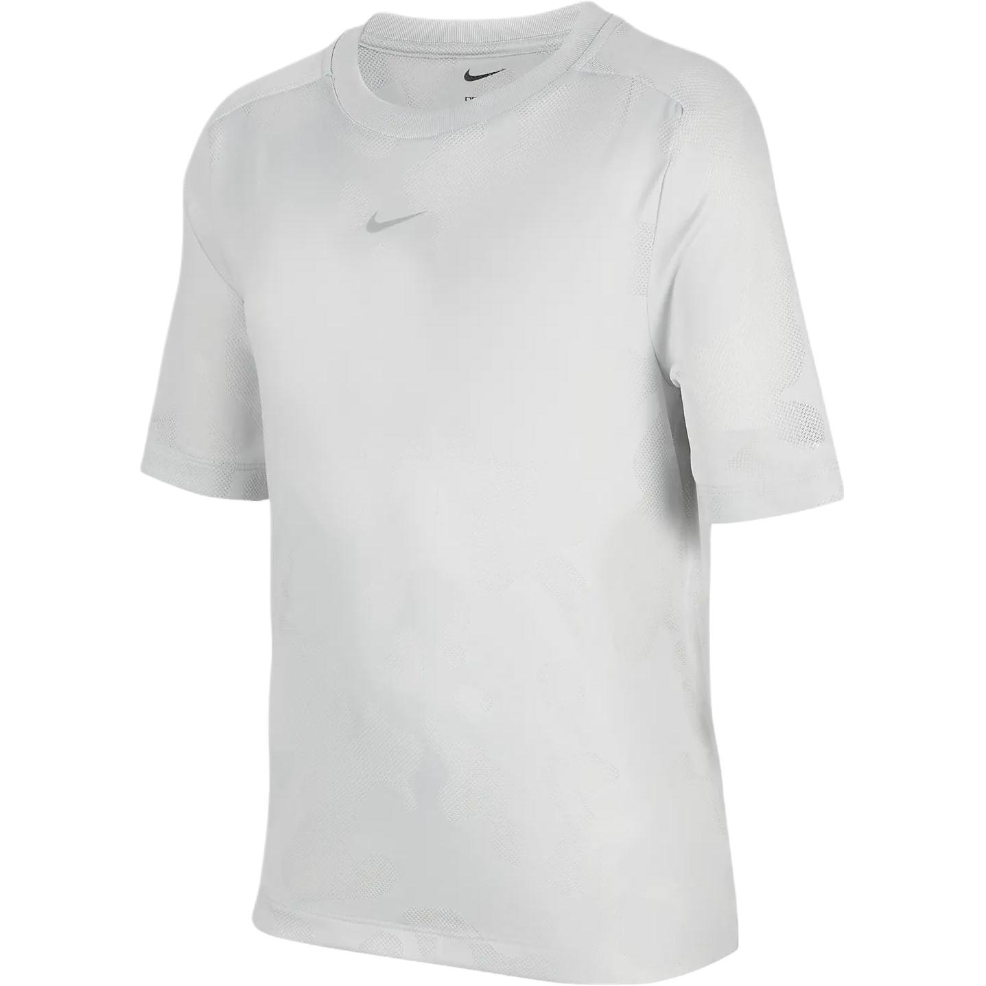 

Nike Dri-FIT Multi Solid Logo Круглый вырез Пуловер Футболка с коротким рукавом Детские топы Фотонно-серый FB1283-025 S