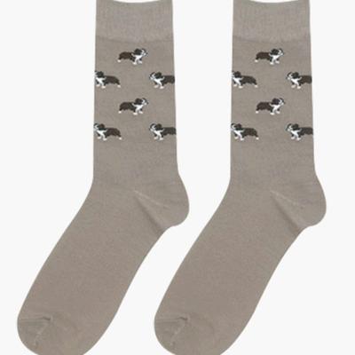 UNBDAY Unisex Puppy Pattern Socks - Cocoa