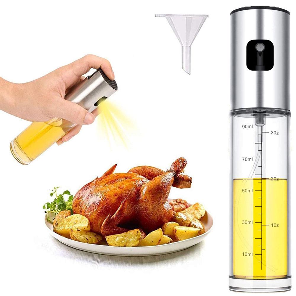 100ml Oil Sprayer Bottle For Cooking, Food-grade Olive Oil Glass Sprayer Mister Fit Salad BBQ Kitchen Essentials Baking Roasting