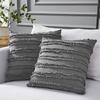 Square Throw Pillow Cover Cotton Linen Tassels Pillow Cover for Living Room Sofa Decor