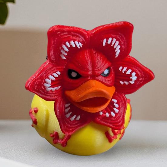 Carnivorous Flower Duck Figurine 3D Printed Horror Deck Statue Collectible Funny Duck Ornament