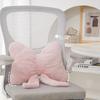 Pink Bow Ribbon Couch Pillow Imitation Rabbit Fur Comfortable Car Seat Cushion Ins Style Simple Back Cushion