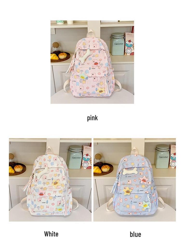 Korean Cute Cartoon Schoolbag for Teens - Large Capacity Backpack for Girls