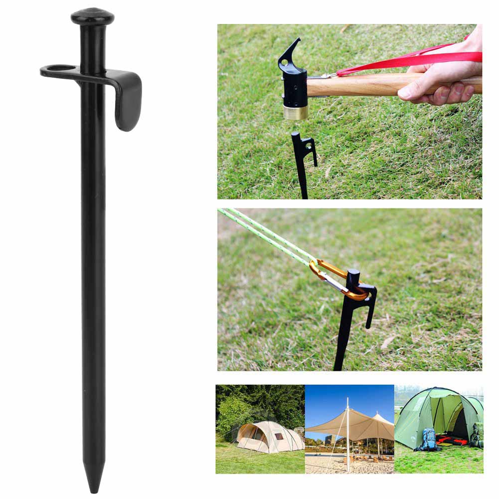 4PCS Steel Lengthen Outdoor Travel Camping Beach Tent Pegs Pin Stakes Ground Nail(20cm)