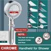 High Pressure Shower Head 5 Modes Handheld Adjustable Showerhead with Hose Water Saving One-Key Stop Spray Nozzle