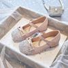 Children's Shoes with Heels Fashion Wedding Ceremony Party Leather Shoes for Girls with Rhinestones Pearl Kids Princess Shoes