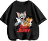 Outdoor Leisure Tom And Jerry Short Sleeve Tee Trendy Fashion Cartoon Print Kids Casual Summer Tops