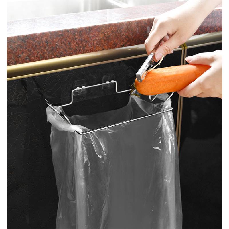 Modern Stainless Steel Kitchen Trash Bag Holder With Magneticfree Wall Mount For Home Use