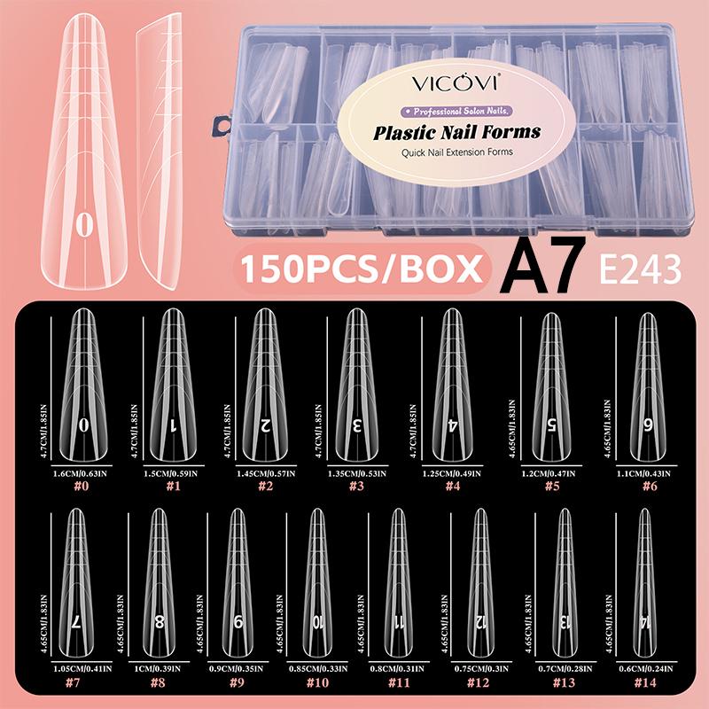 150 Buc/Cutie Forme Duale Unghii Pătrat Coffin Migdală Șablon Extensie Unghii Șabloane pentru Construcție Rapidă Gel UV Instrument Manichiură