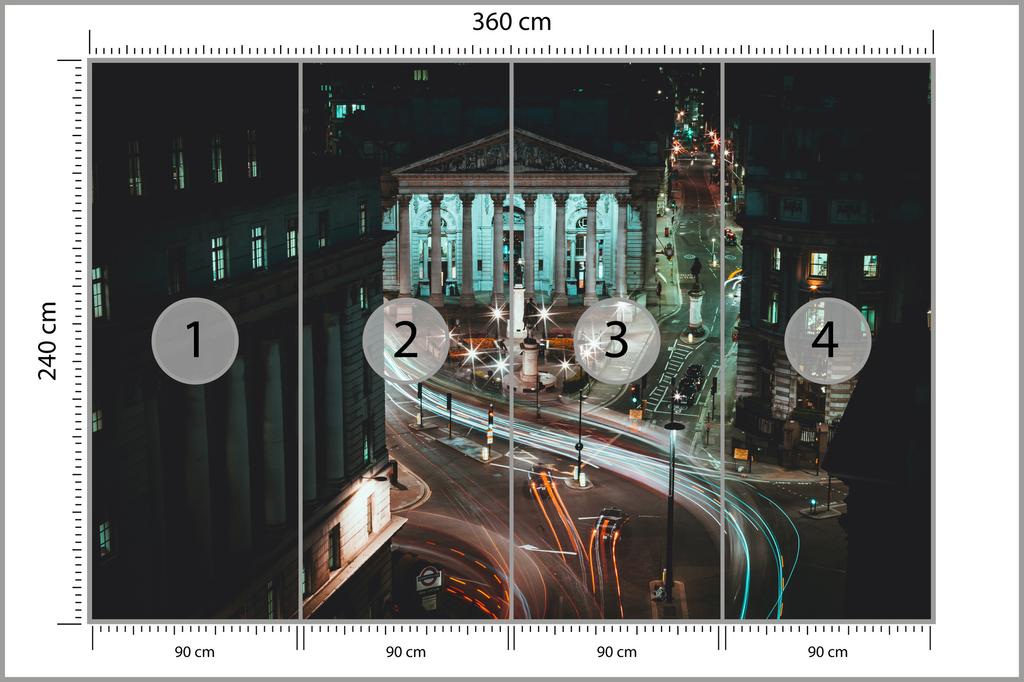 Photomural London At Night Self-Adhesive Mural 360x240