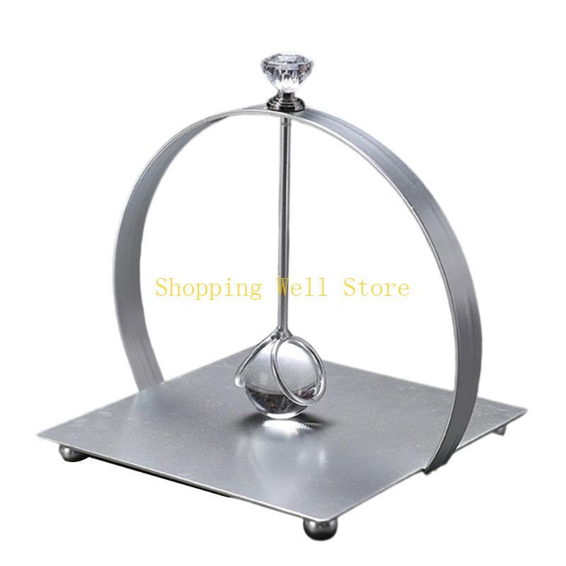 KX4B Elegant French Crystal Tissue Box Cover Rustproof Metal Construction Stable Windproof Base Tissue Dispenser