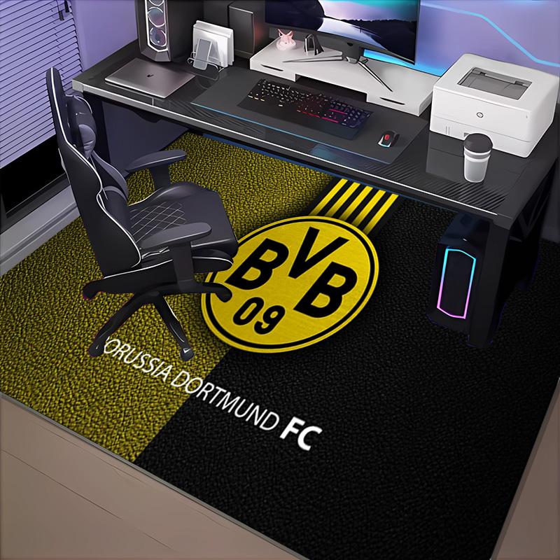 1PC Bvb 09 Football Club Rug Game Carpet, Floor Mat for Bedroom Living Room Entryway Rug, Home Decor Idea Gift for Christmas birthday