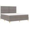 LED Boxspring Bed with Headboard Taupe 180 X 200 Cm Fabric
