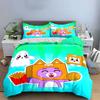 Cute Purple Fox Cartoon Bedding Bedding Duvet Cover Set Duvet Cover Pillowcases (1 * Duvet Cover 2 * Pillowcases, without duvet insert)