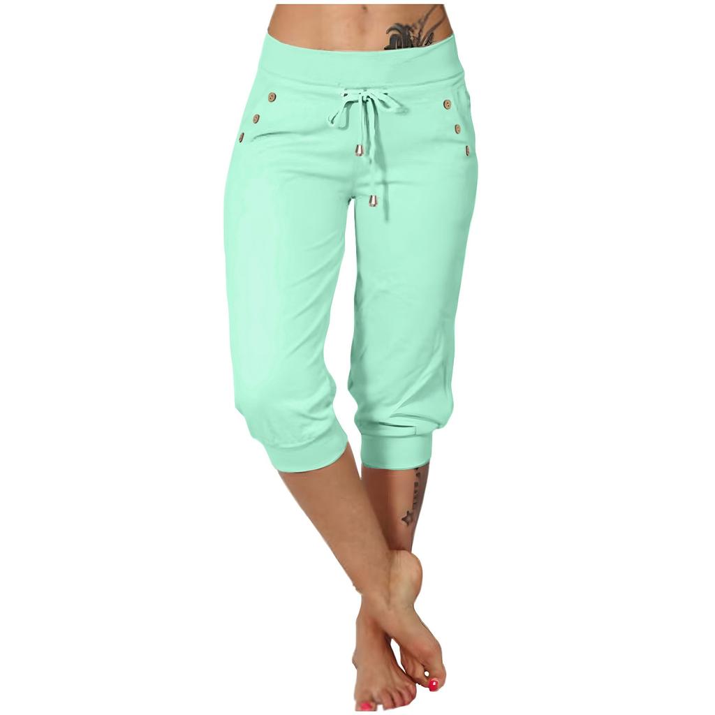 Pants For Women Casual Summer Drawstring Elastic Waist Pant With Pockets