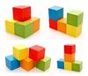 Sasuga Wooden Cube Building Blocks, 100 Pieces, Educational Toy for Toddlers and Adults (Colorful)