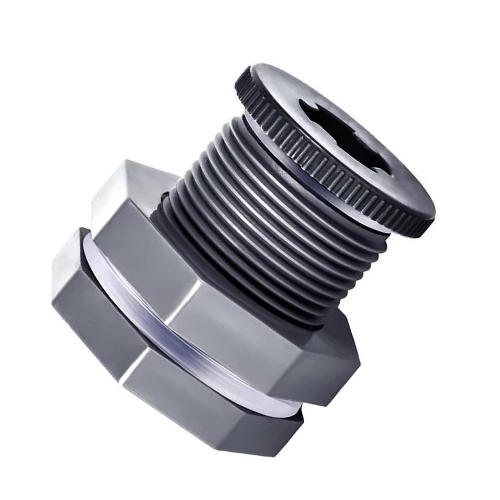 3/4 Inch PVC Tank Adapter Bulkhead Fitting Durable Threaded Connector With Cap For Ponds And Water Tanks