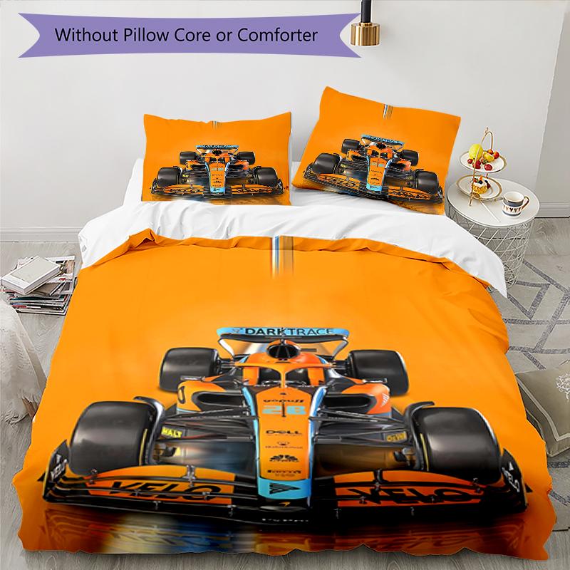 3pcs Landos Norris Racing1 Design Cover Set - HD Printed Bedding with 1 Cover and 2 Pillowcases - Perfect for Home and Dorm Decor