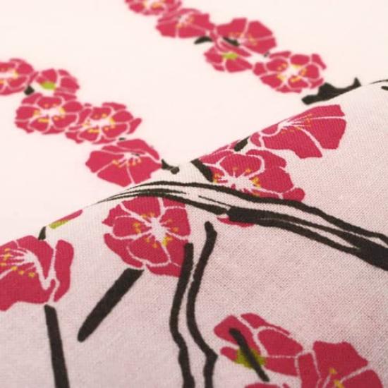 Some no Anbo Hand Towel and Red Plum Authentic Dyed Cotton Tokuoka Made in Japan 35cm x 100cm "Plum Nightingale, Color" 100%